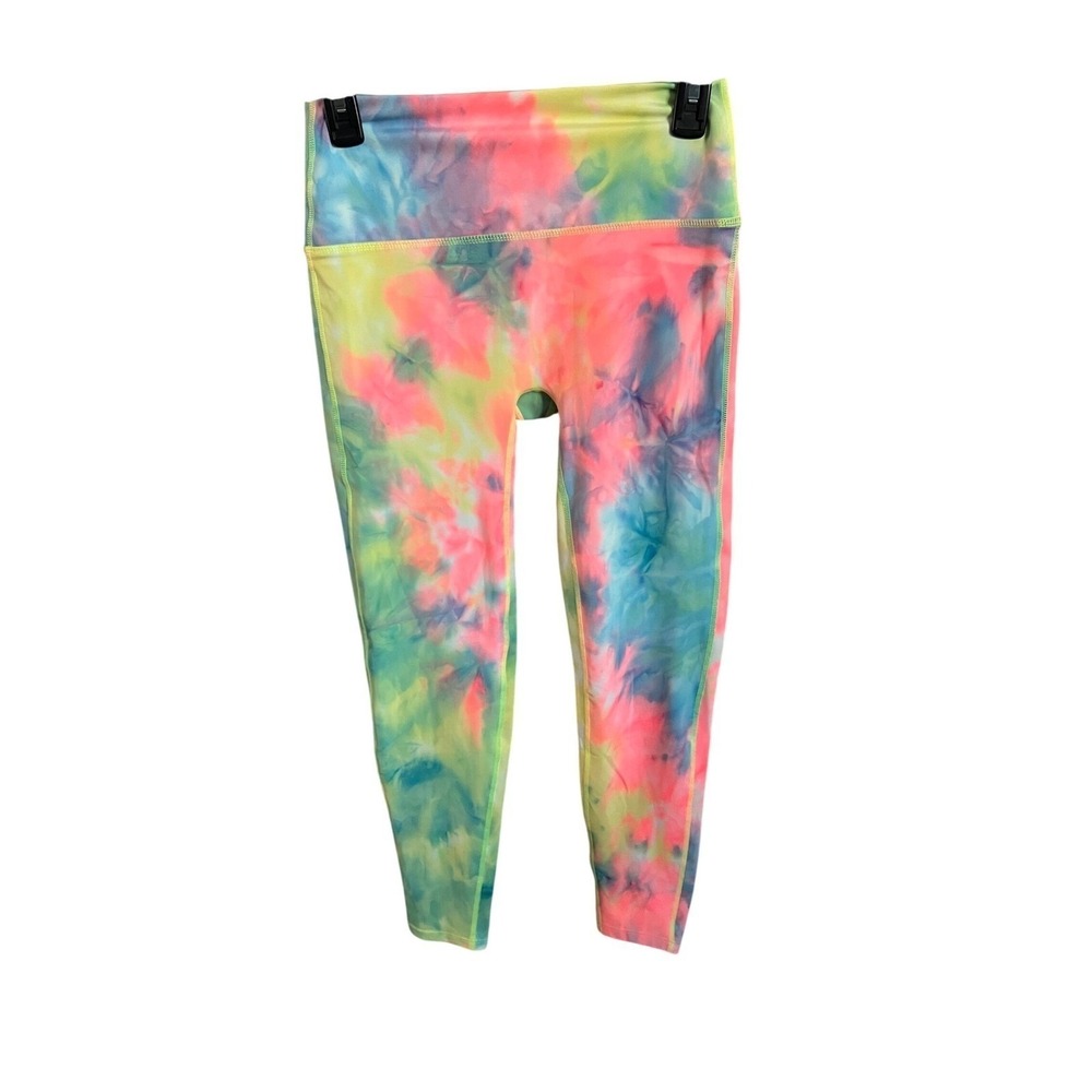 Zenana Womens Tie Dye High Waist Leggings Pink Yellow Blue Green Large